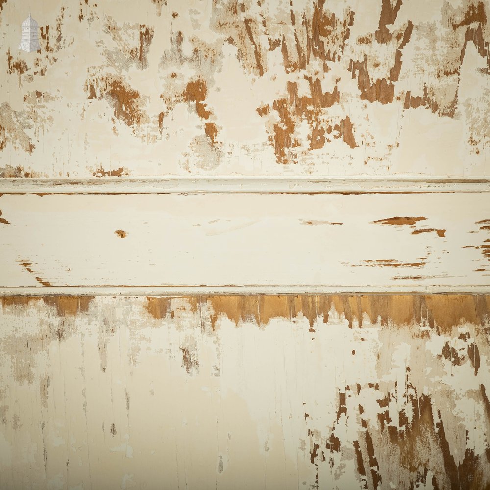 Pine Panelled Door, 4 Panel With White Distressed Paint Finish