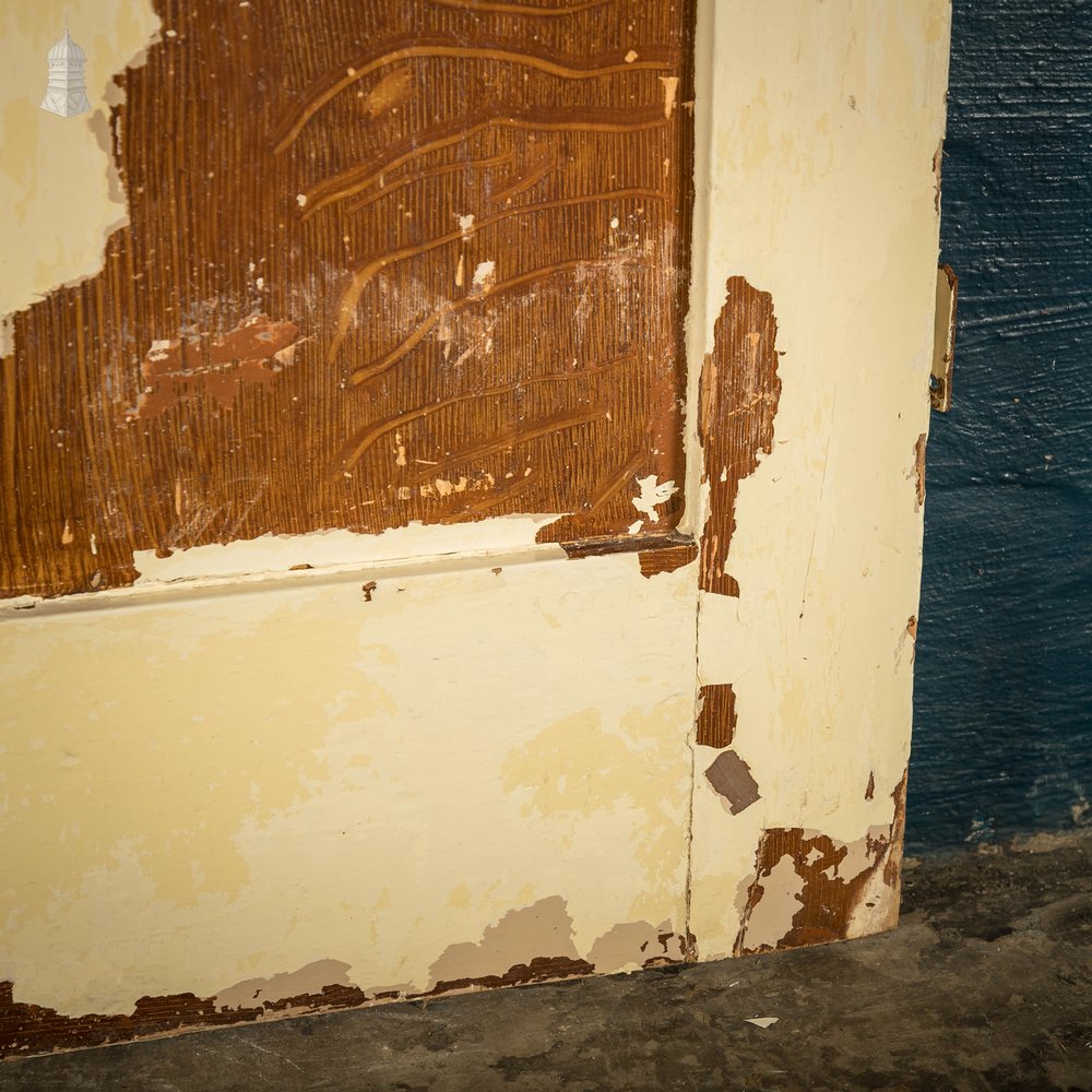 Pine Paneled Door, 4 Panel Distressed Painted