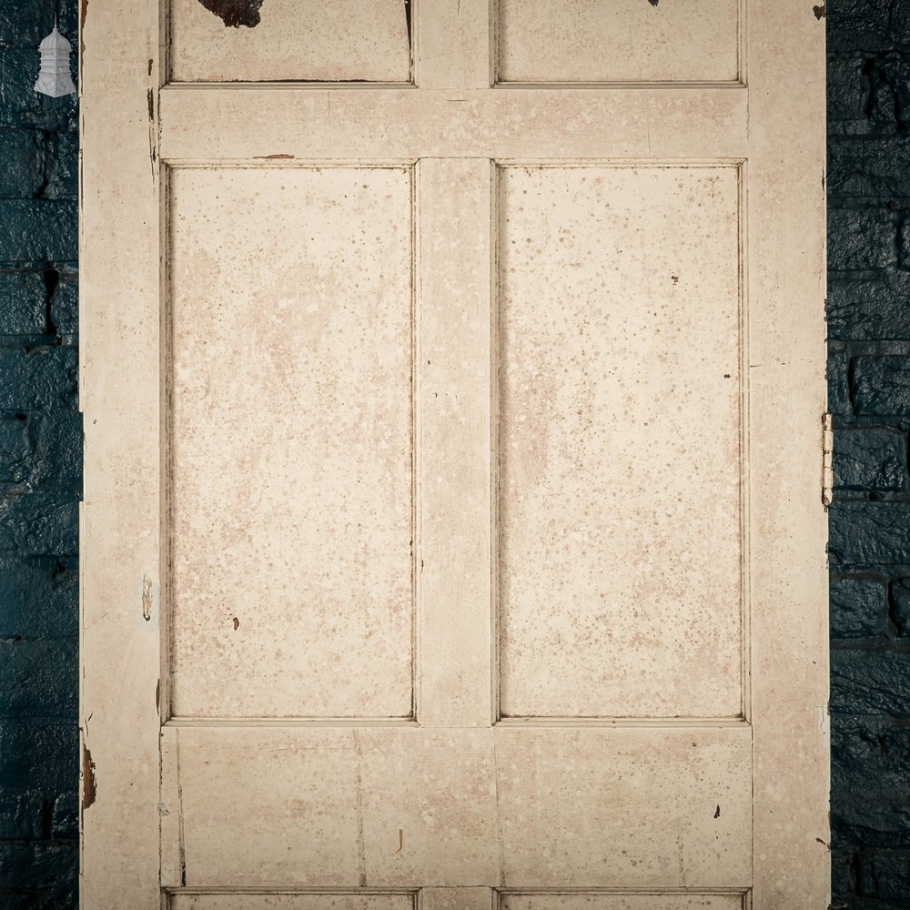 Pine Panelled Door, 6 Panel with Distressed White Painted Finish