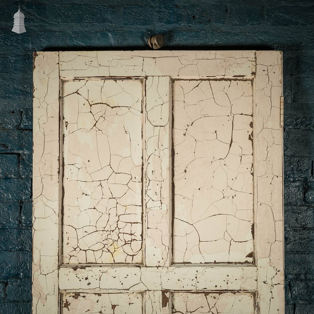 Pine Panelled Door, 6 Panel with Distressed White Painted Finish