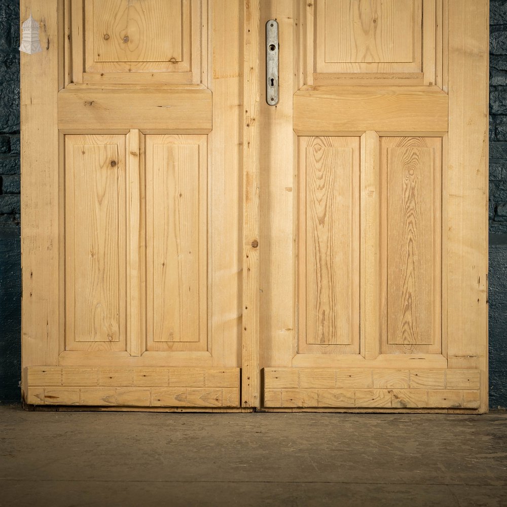 Half Glazed Doors, Pair of Victorian Moulded Pine Panelled Doors