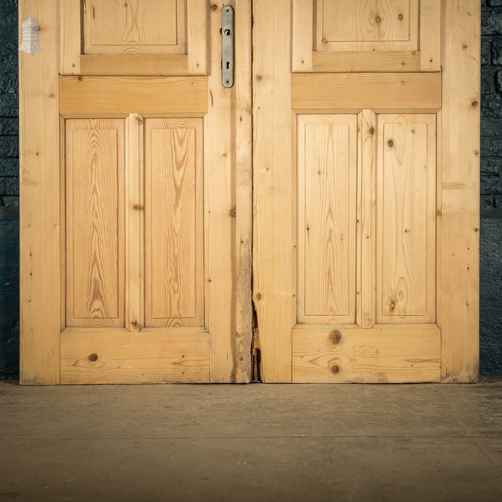 Half Glazed Doors, Pair of Victorian Moulded Pine Panelled Doors