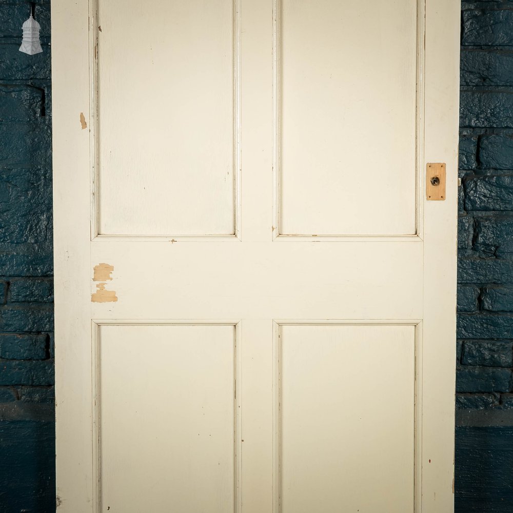 Pine Panelled Door, 4 Panel White Painted