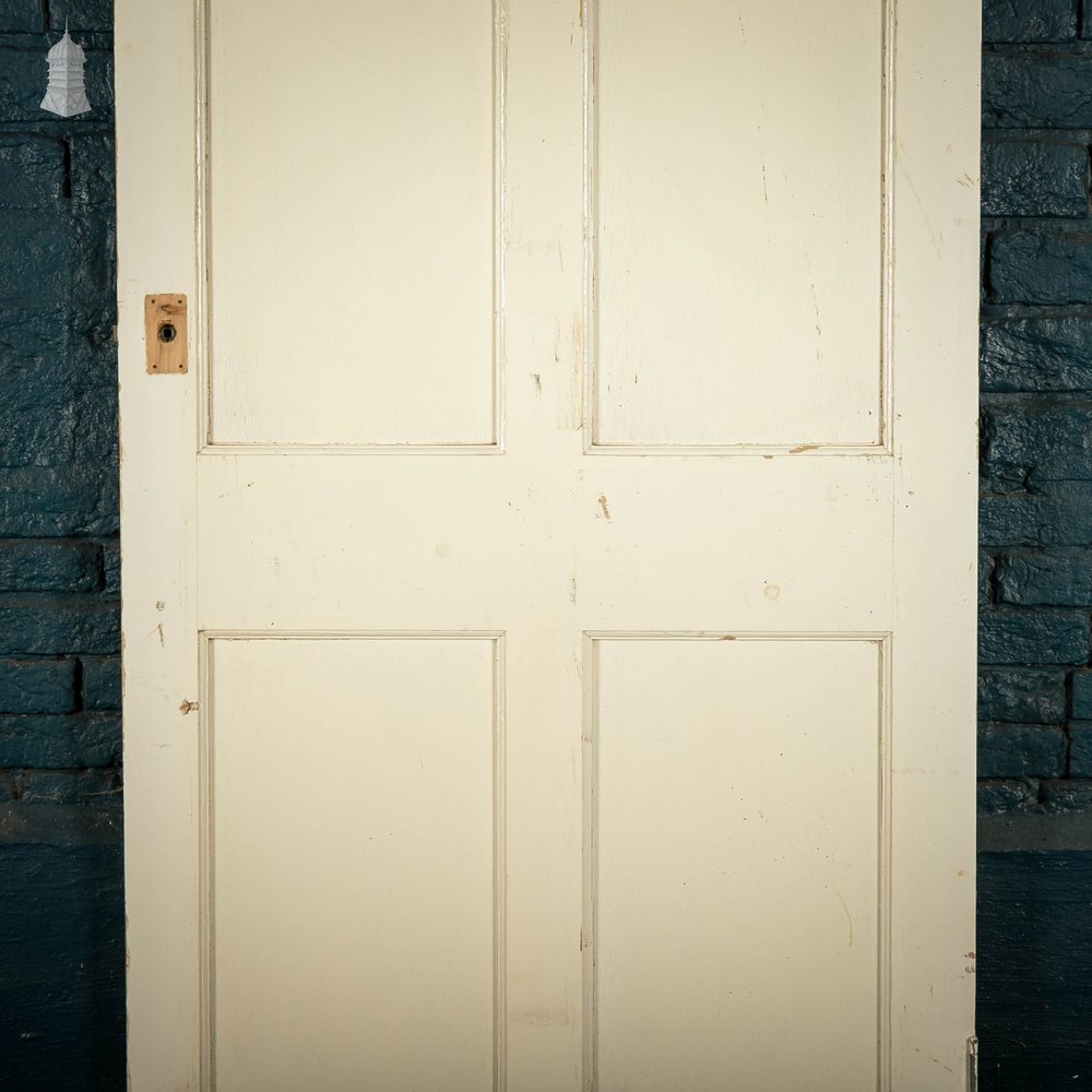 Pine Panelled Door, 4 Panel White Painted