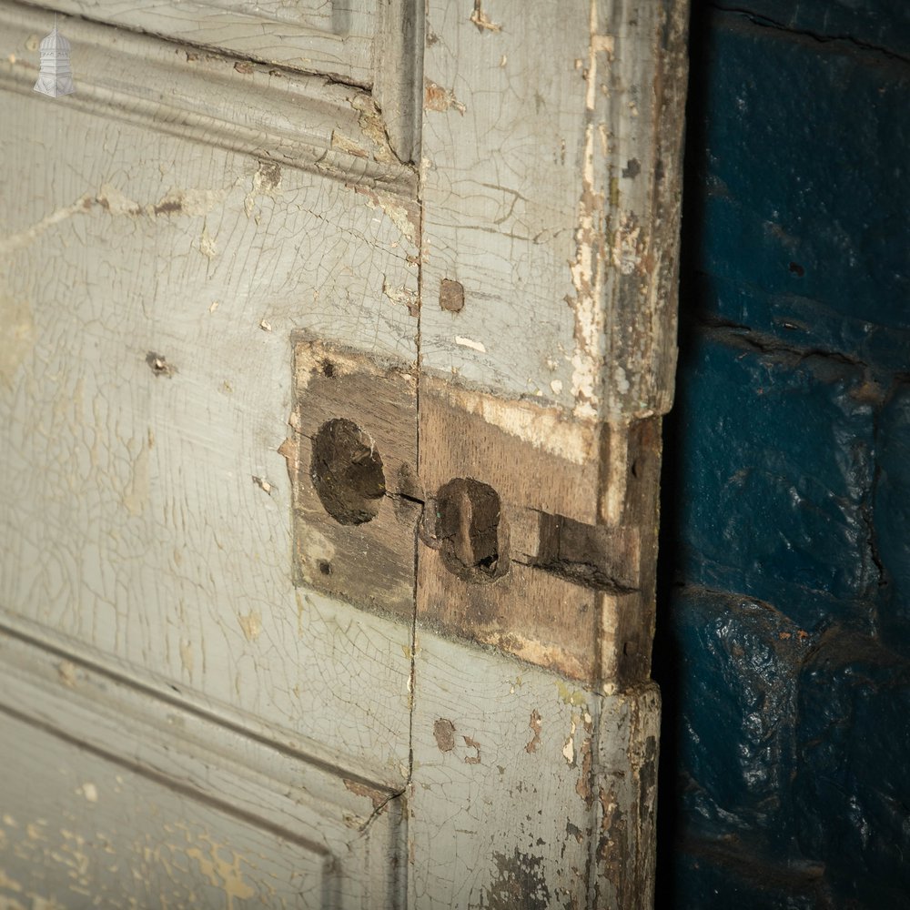 Oak Panelled Door, Grey Painted, French 2 Panel