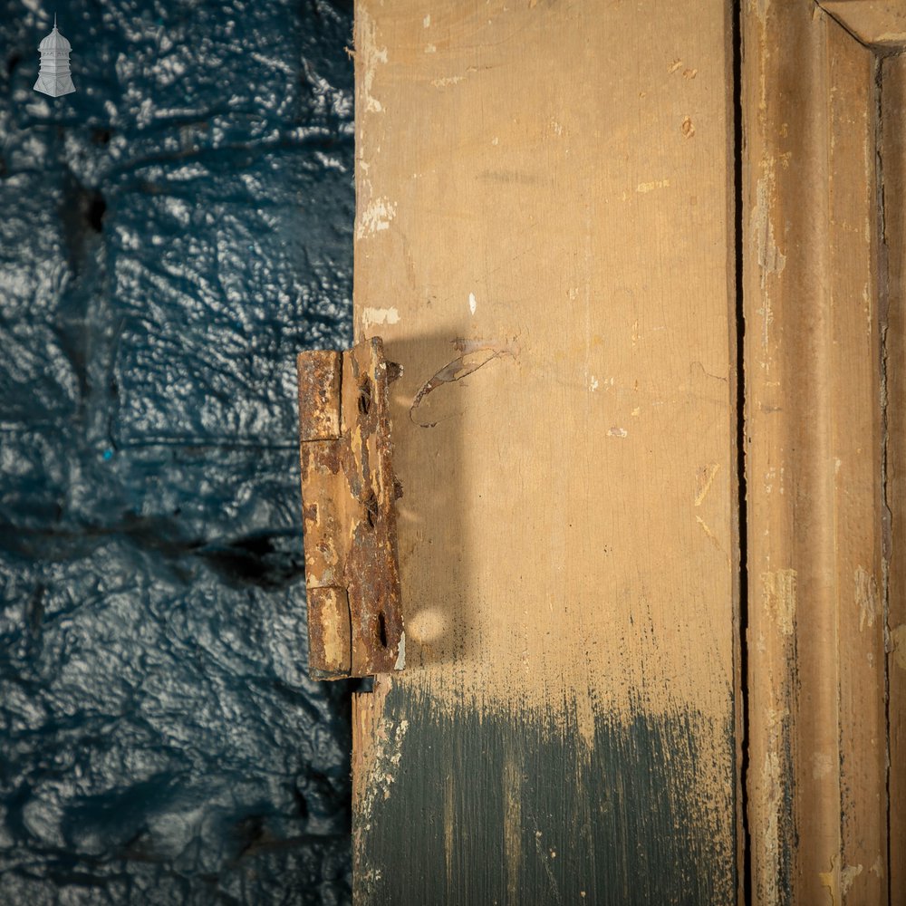 Pine Paneled Door, 4 Panel Green Painted