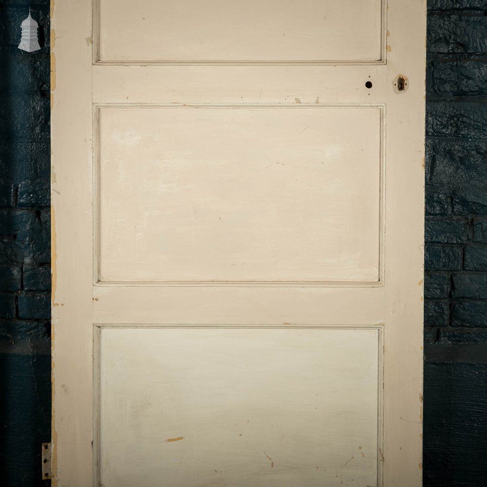 Pine Panelled Doors, Pair of 4 Moulded Panel White Painted Doors