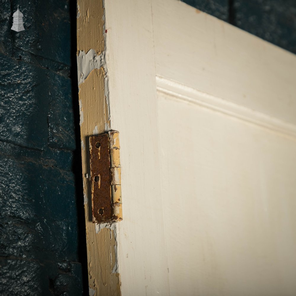 Pine Panelled Doors, Pair of 4 Moulded Panel White Painted Doors