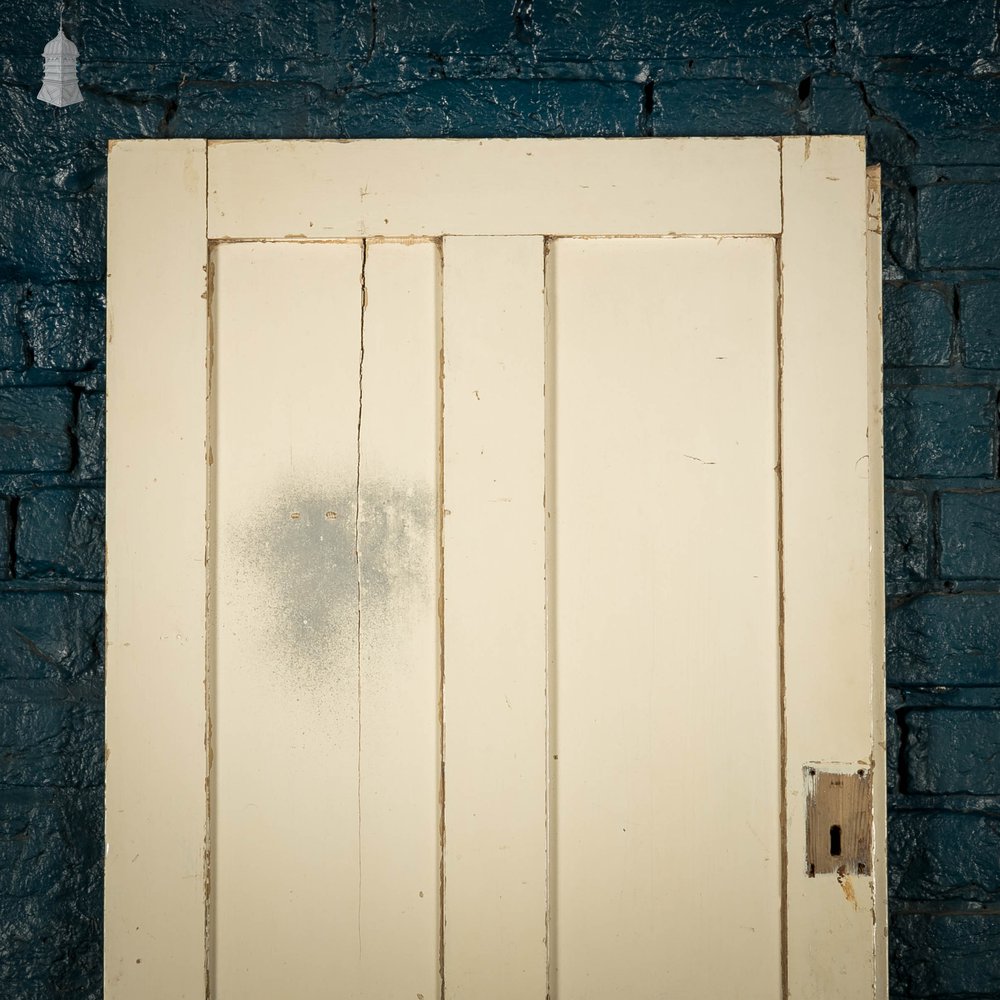 Panelled Cupboard Door, White Painted Pine 4 Panel Door