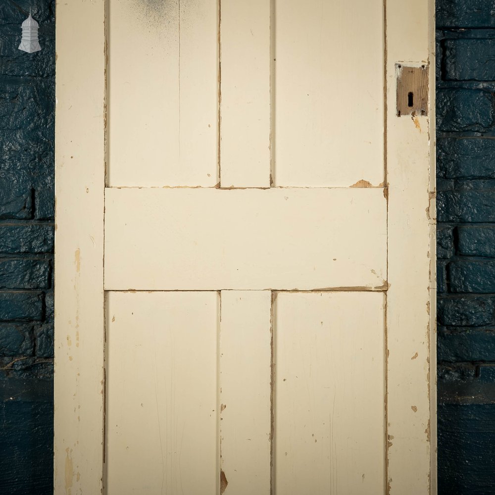 Panelled Cupboard Door, White Painted Pine 4 Panel Door