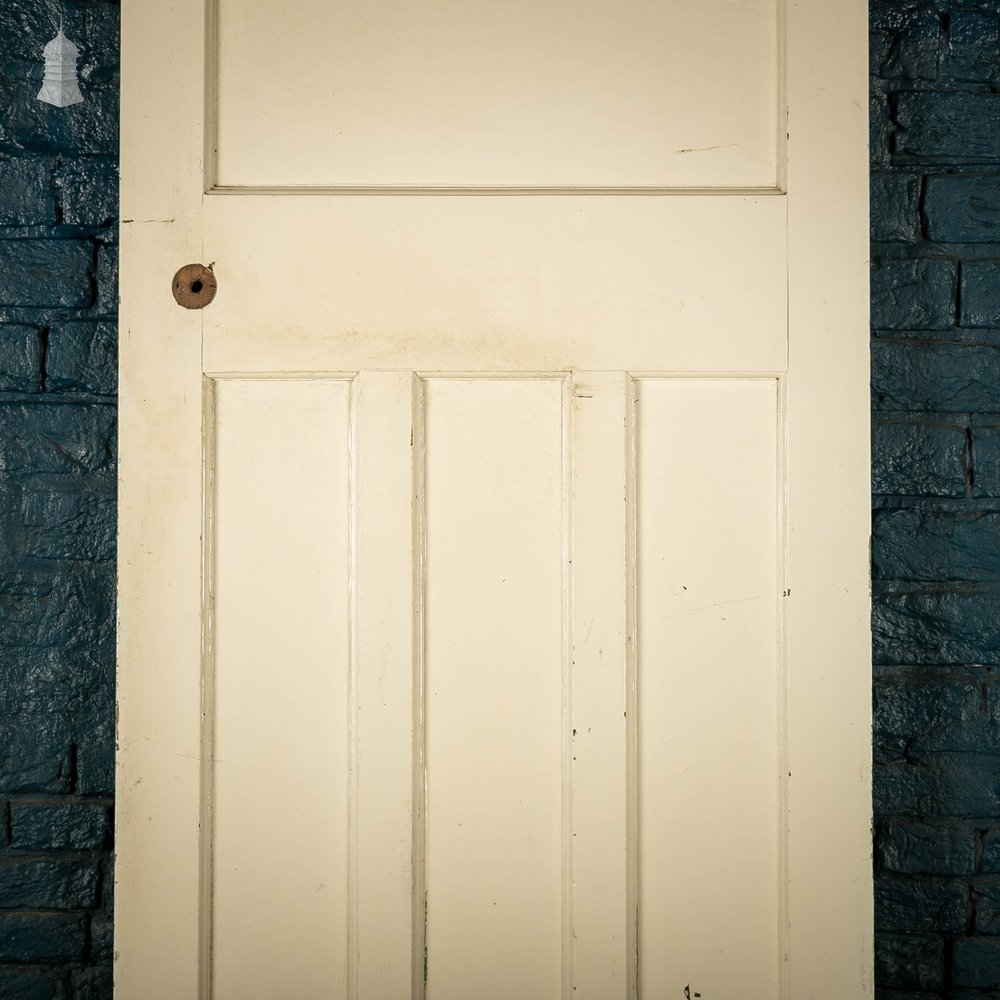 Pine Panelled Door, 1 over 3 Panel White Painted 1930’s Style