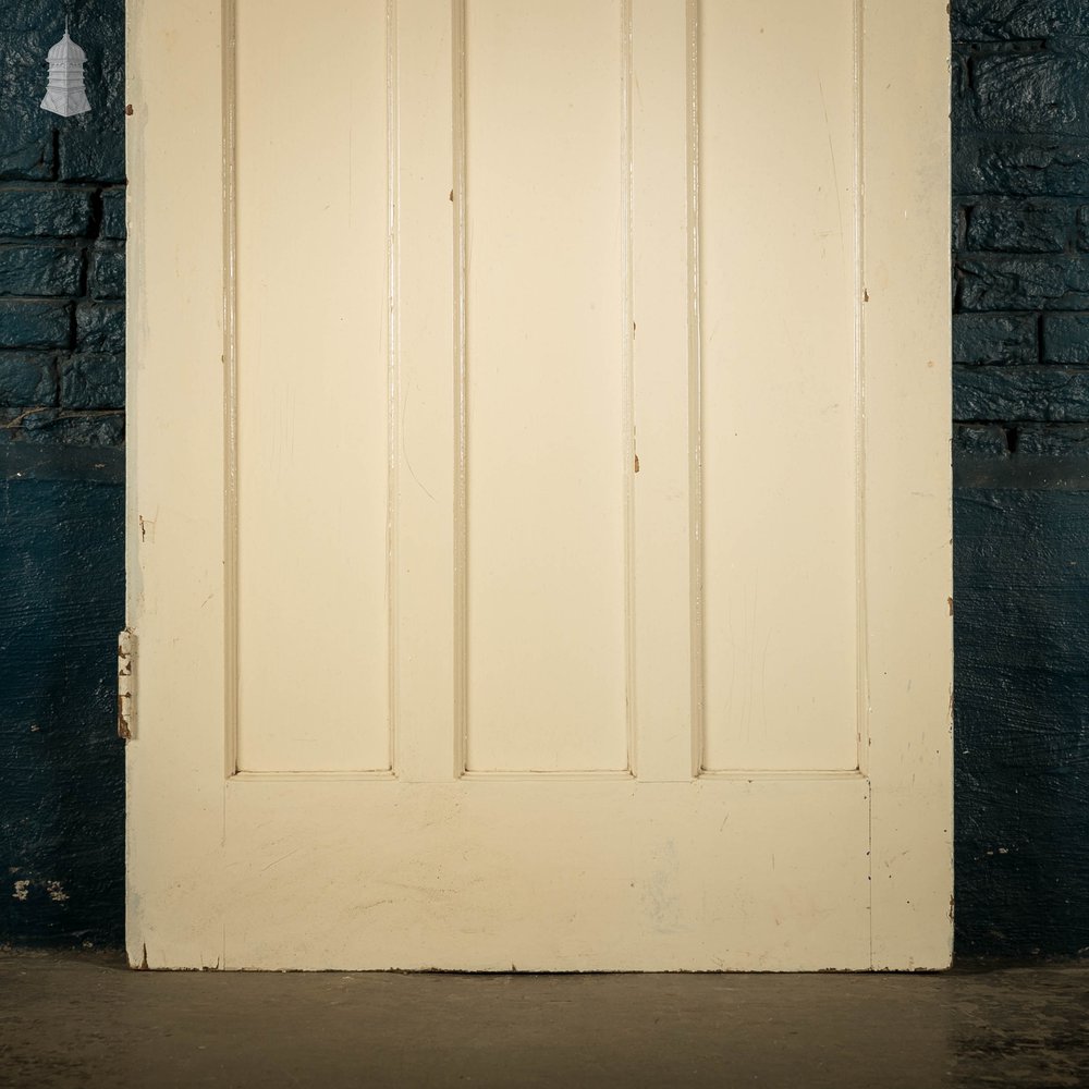 Pine Panelled Door, Green Painted, 1 over 3 Panel 1930’s Style Door