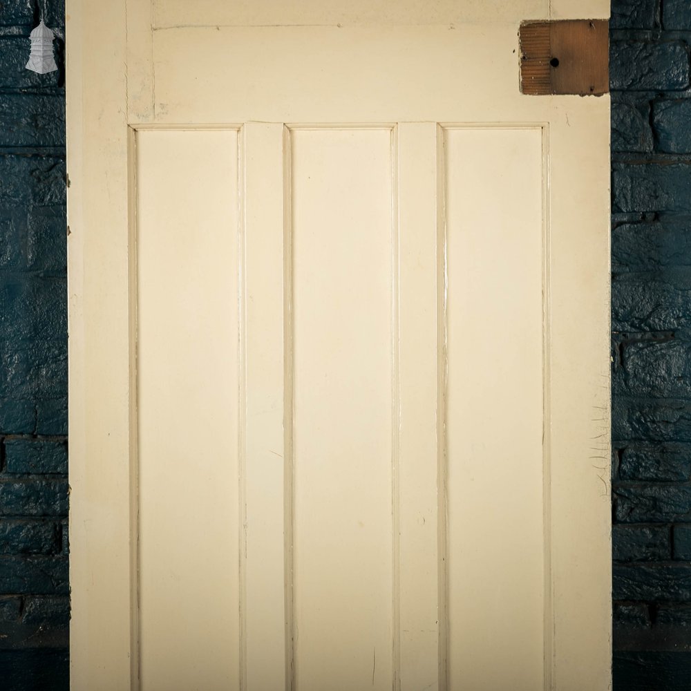 1930’s Style Door, White Painted, 1 over 3 Panelled Door