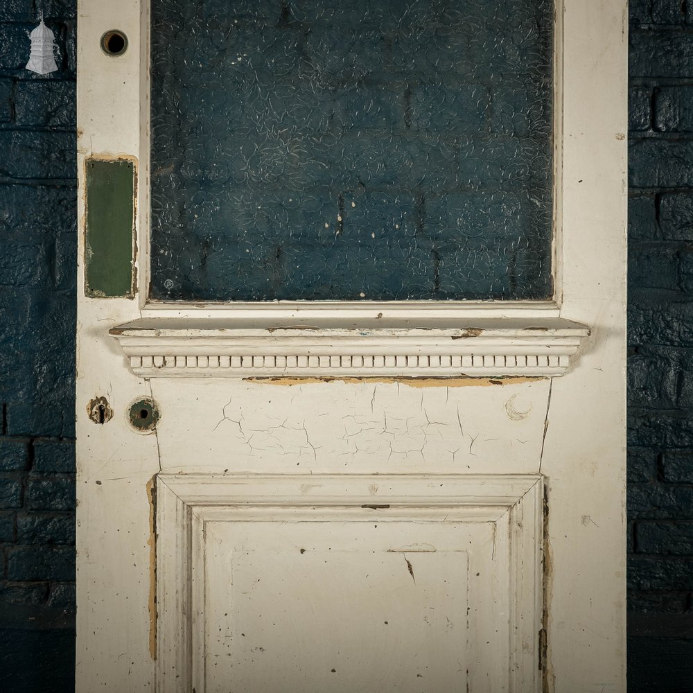 Half Glazed Door, Fitted with Textured Glass and Mouldings