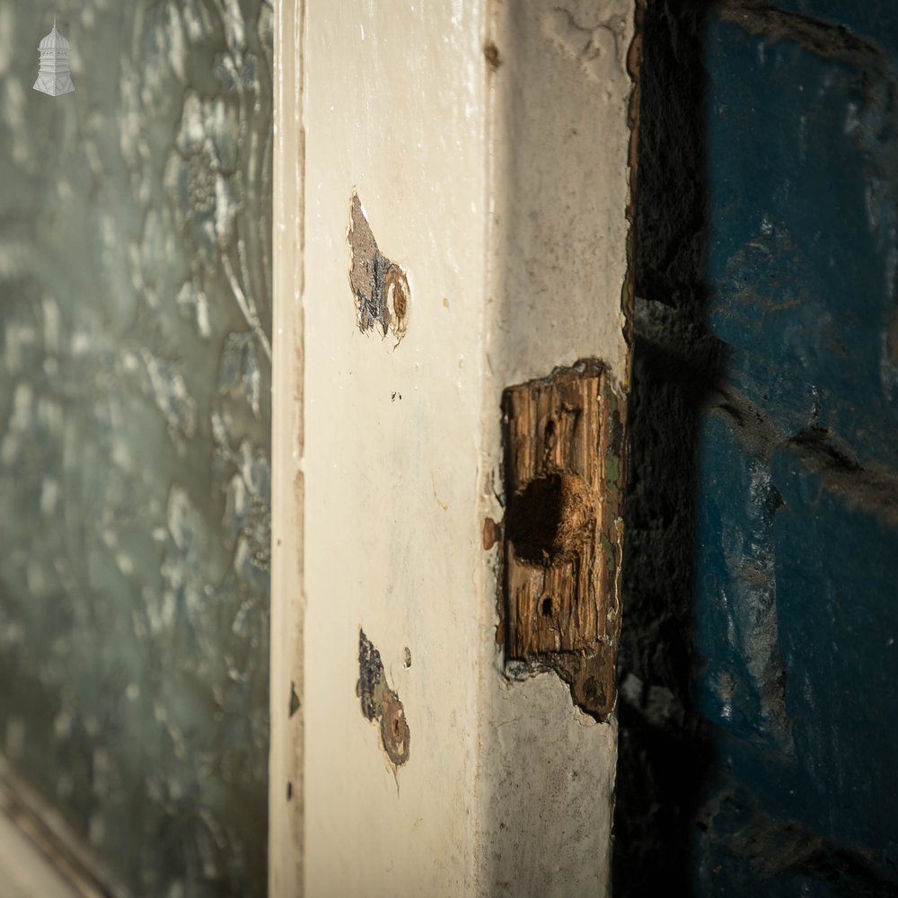 Half Glazed Door, 3 Panel with Floral Textured Glass