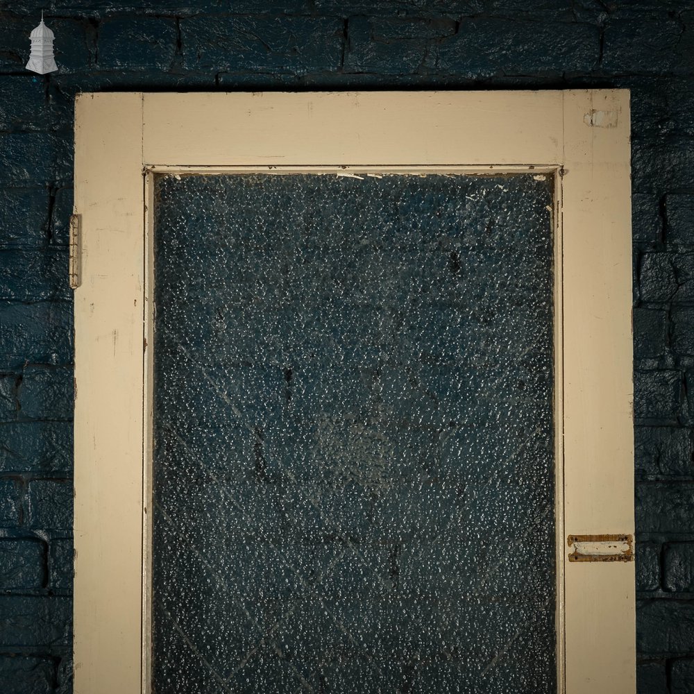 Half Glazed Door, Moulded Panelled Pine Door with ‘Arctic’ Style Textured Glass