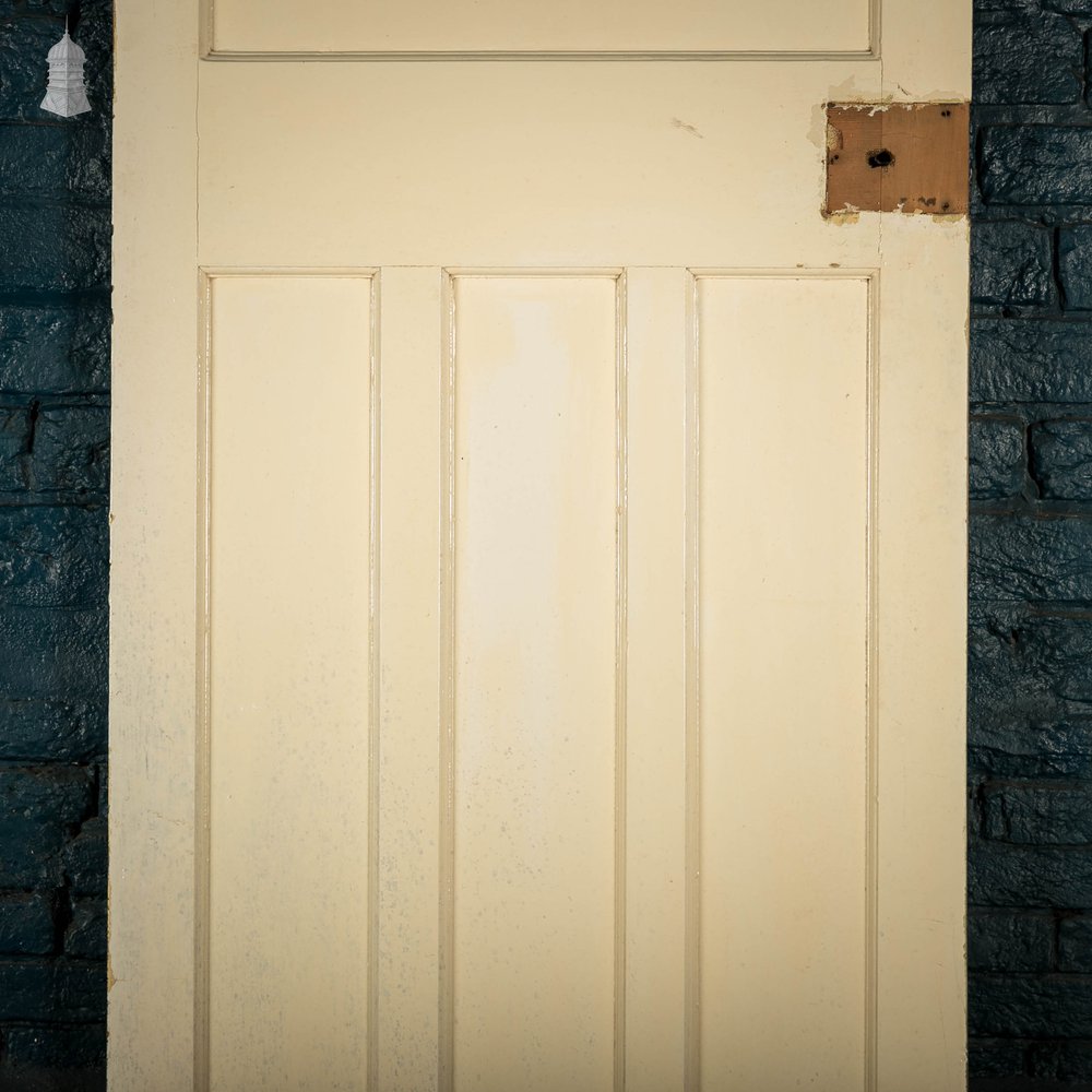 Pine Panelled Door, 1930's Style 1 over 2, White Painted Finish