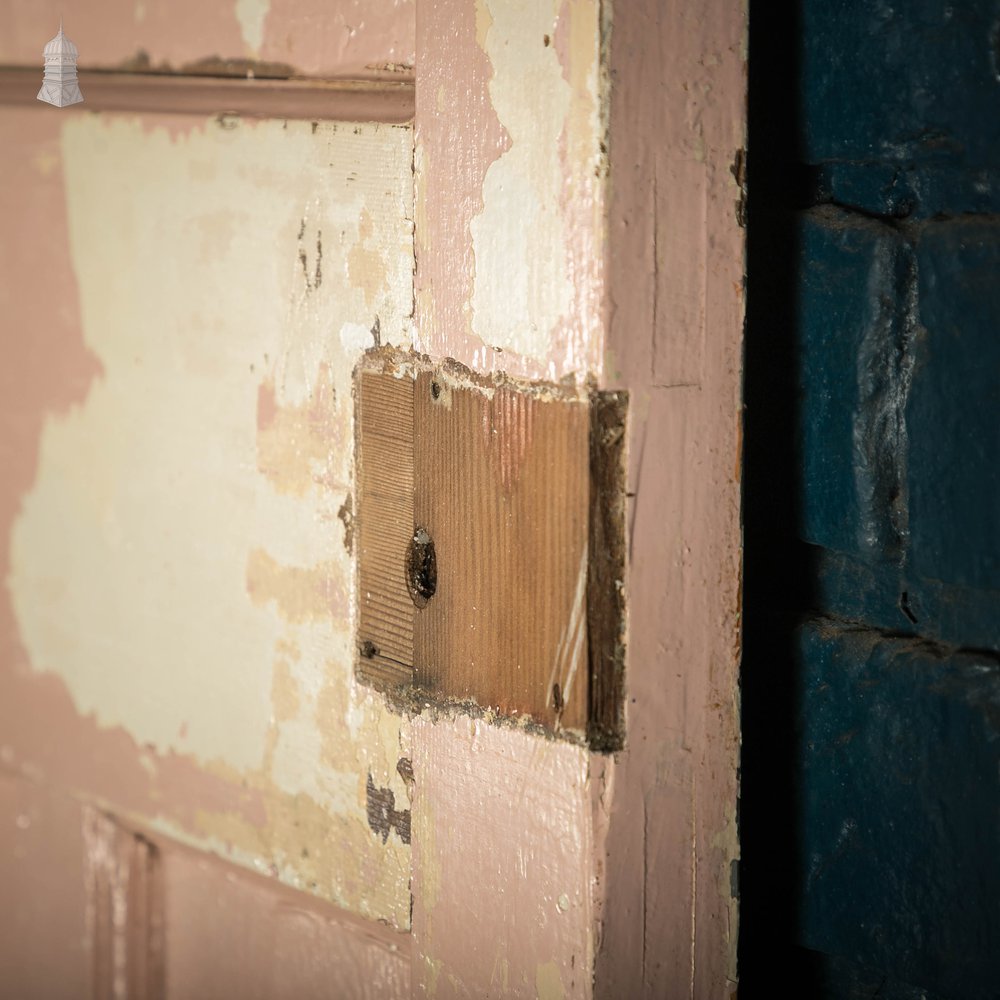 Pine Panelled Door, 1 over 3 Panel Pink Painted 1930’s Style Door