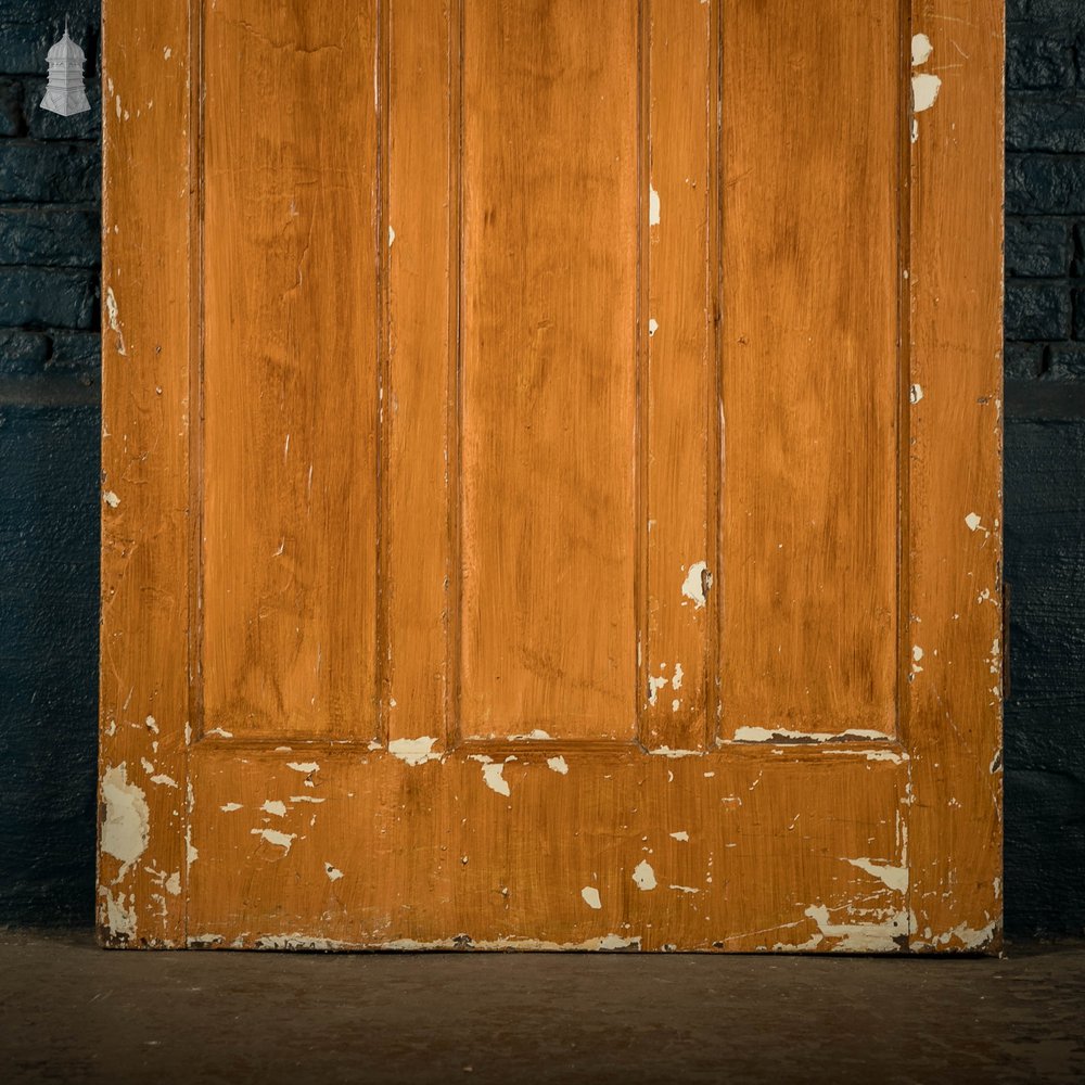 Pine Panelled Door, 1 over 3 Panel Pink Painted 1930’s Style Door