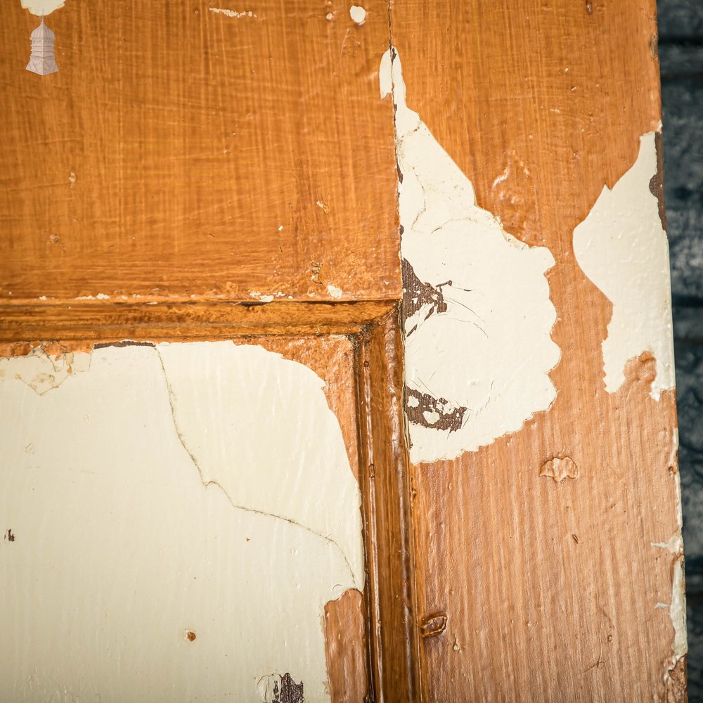 Pine Panelled Door, 1 over 3 Panel Pink Painted 1930’s Style Door