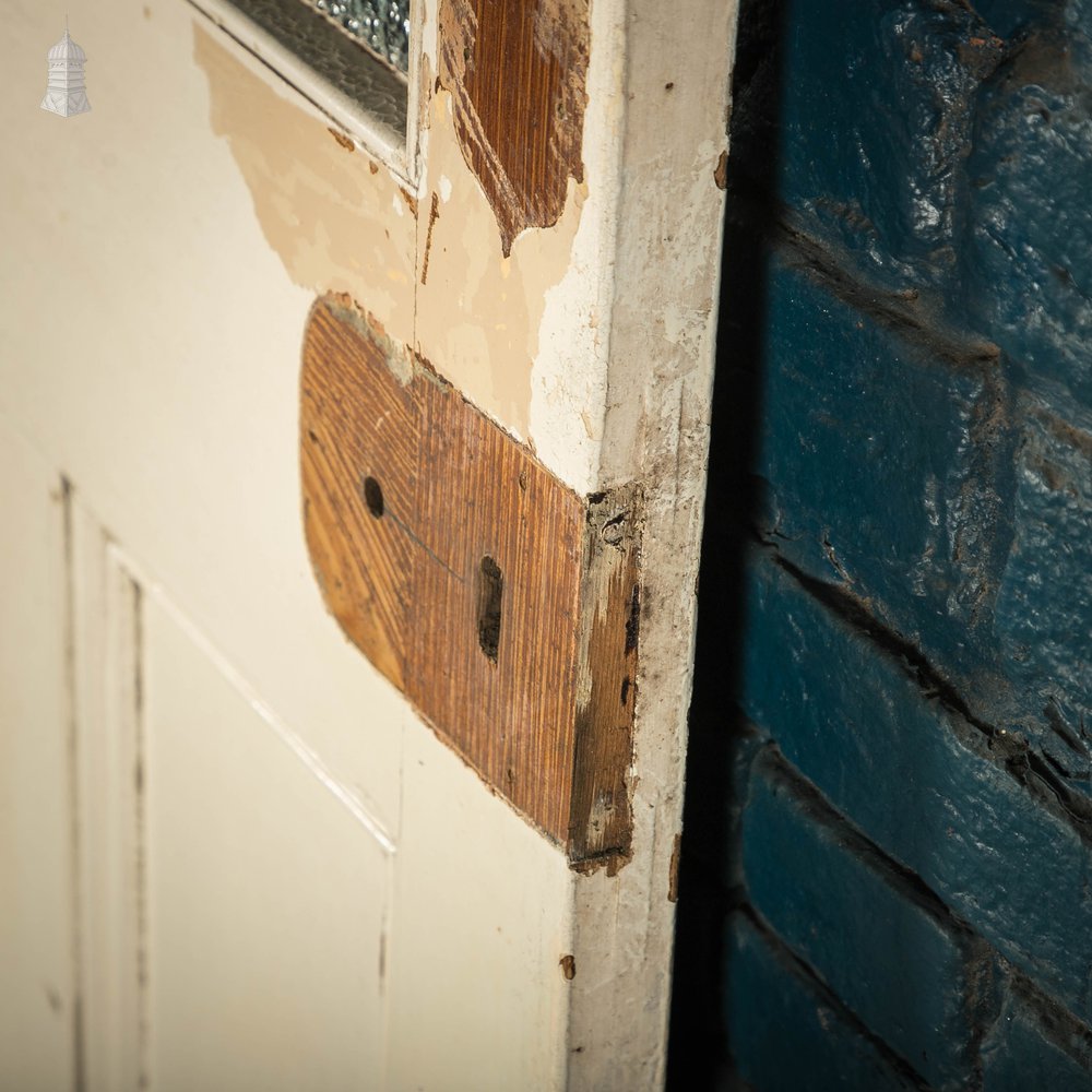 Half Glazed Door, Moulded Panelled Door Fitted with ‘Arctic’ Style Textured Glass