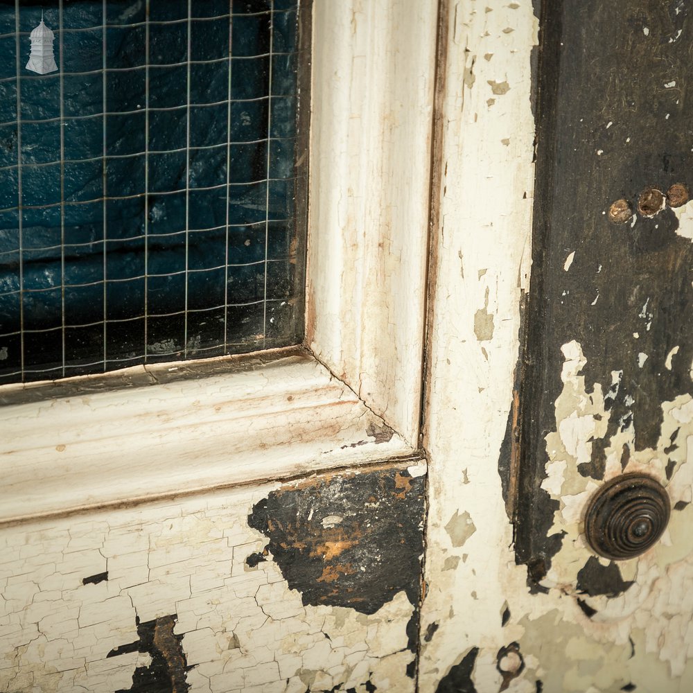 Hardwood Glazed Door, Moulded Glazed Door fitted with Wired Safety Glass