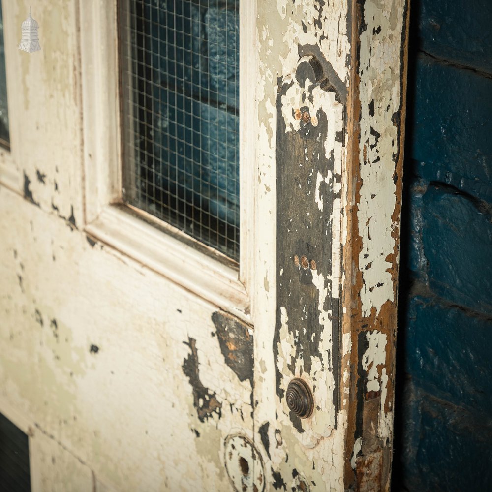 Hardwood Glazed Door, Moulded Glazed Door fitted with Wired Safety Glass