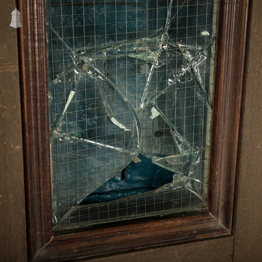 Hardwood Glazed Door, Moulded Glazed Door fitted with Wired Safety Glass