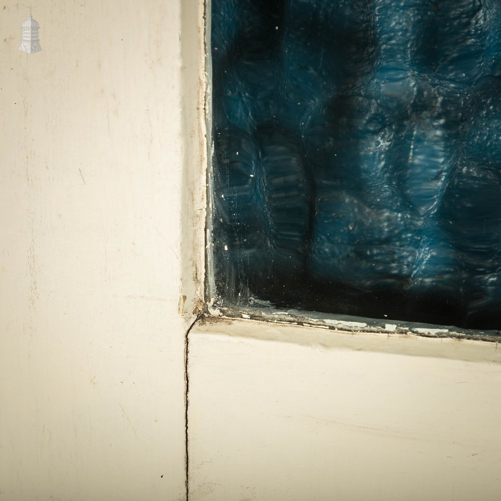 Half Glazed Door, Moulded White Painted Pine Door with Textured Glass