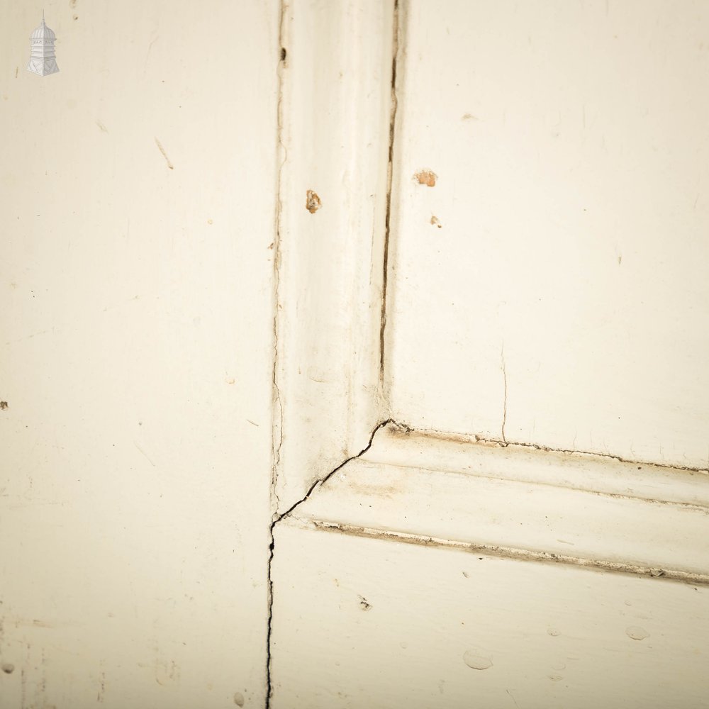 Half Glazed Door, Moulded White Painted Pine Door with Textured Glass