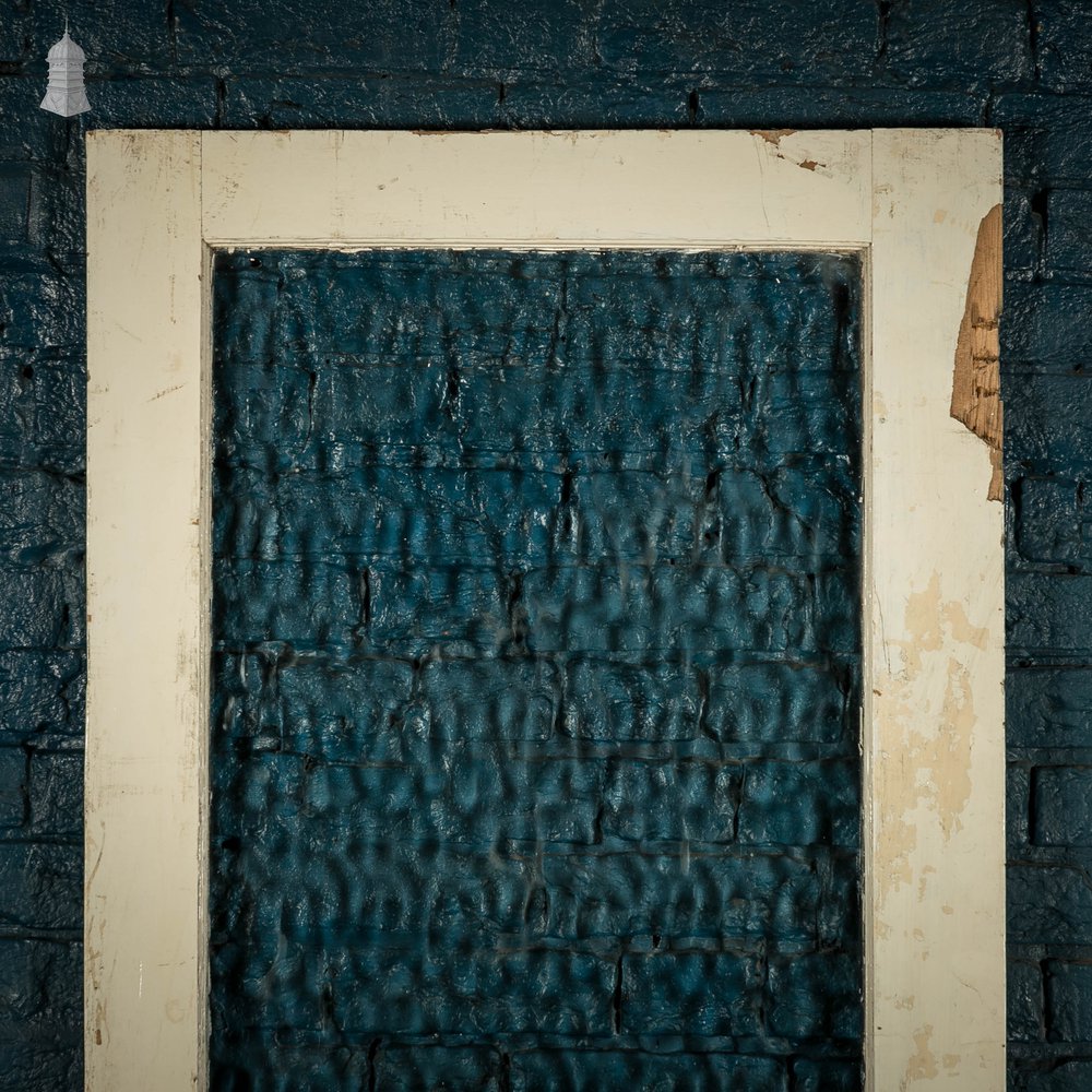 Half Glazed Door, Moulded White Painted Pine Door with Textured Glass