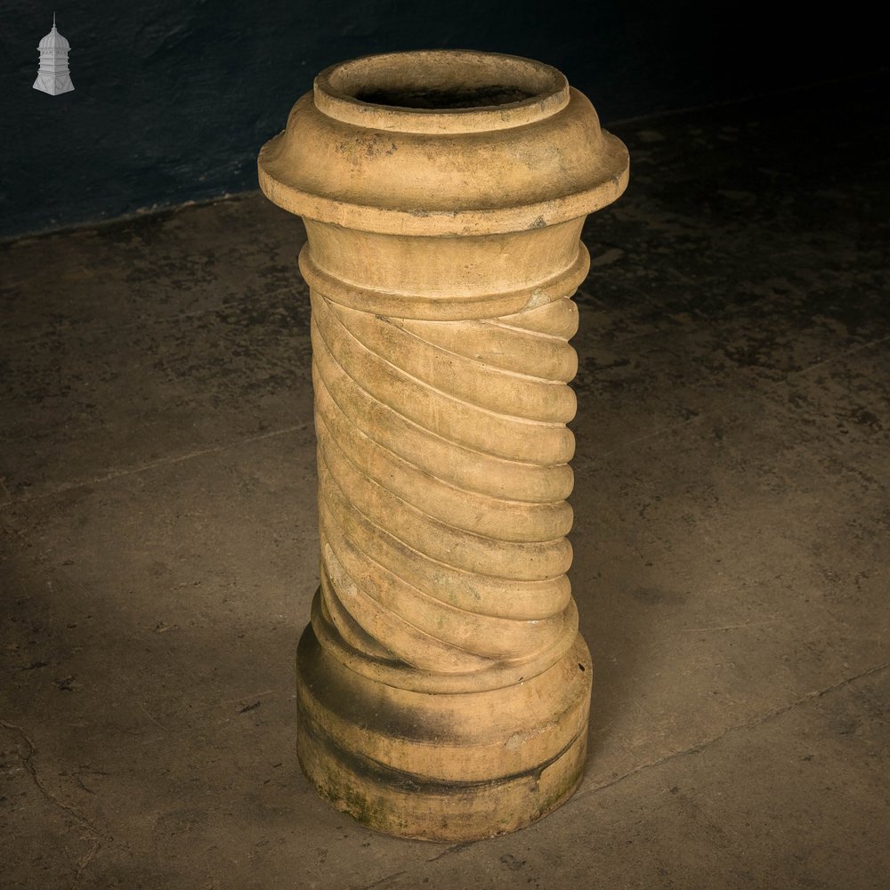 Barley Twist Chimney Pot, Buff Victorian