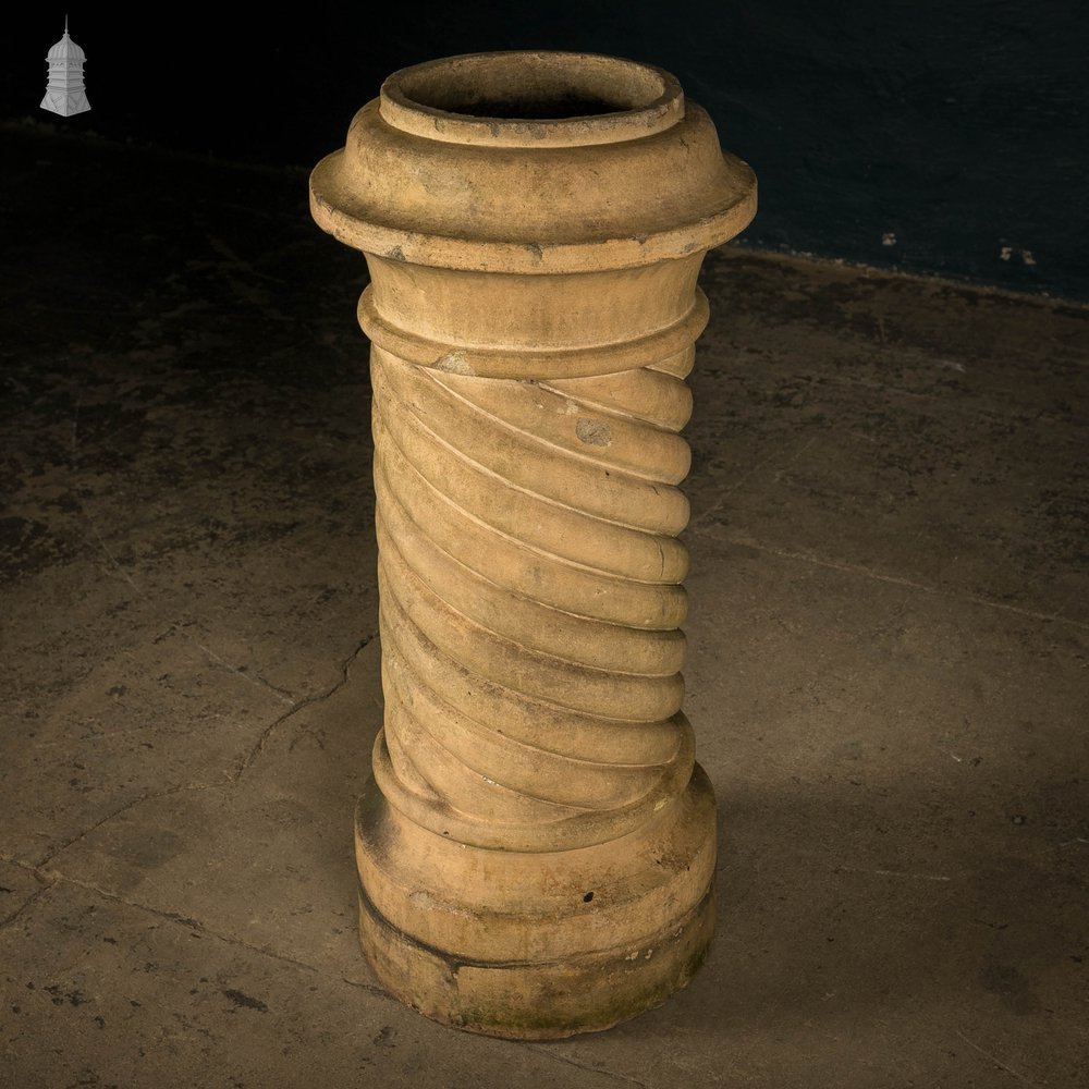 Barley Twist Chimney Pot, Buff Victorian