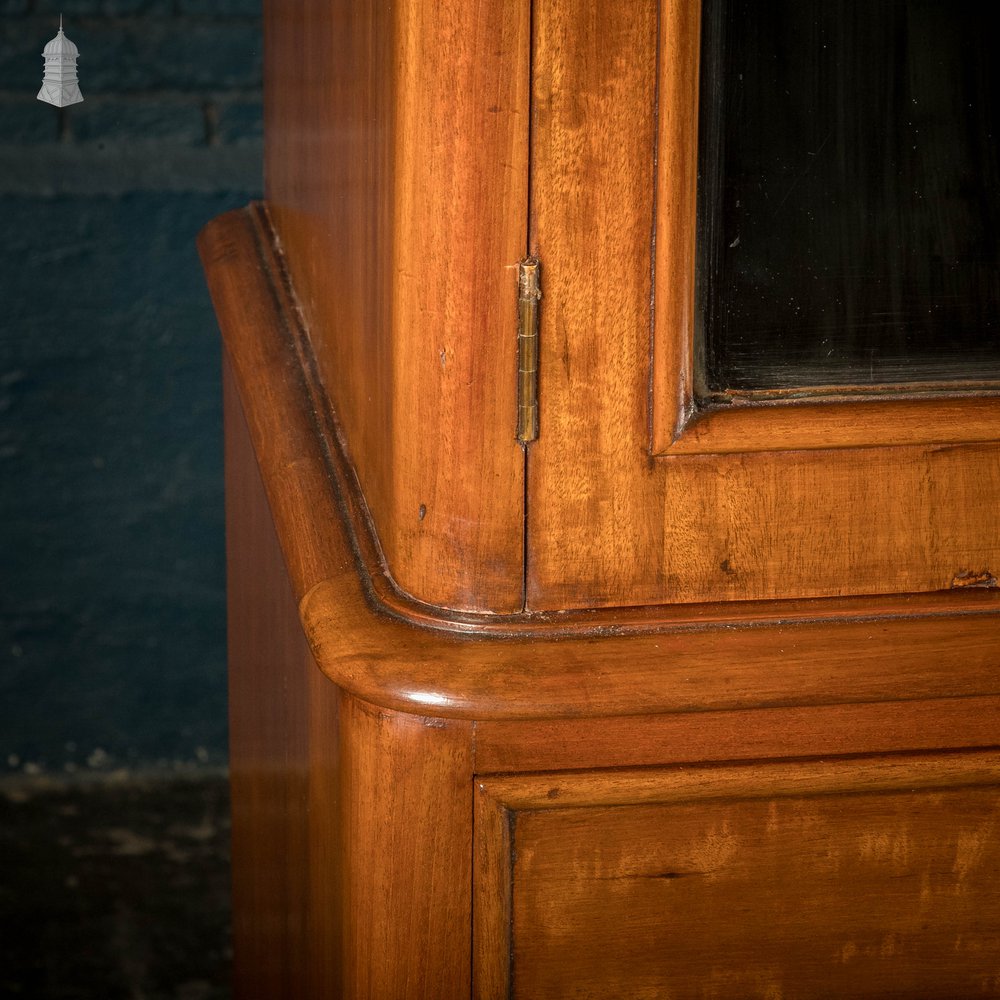 Compact Mahogany Wardrobe, 19th C Mirrored Twin Chest Wardrobe