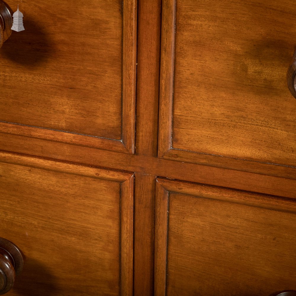 Compact Mahogany Wardrobe, 19th C Mirrored Twin Chest Wardrobe