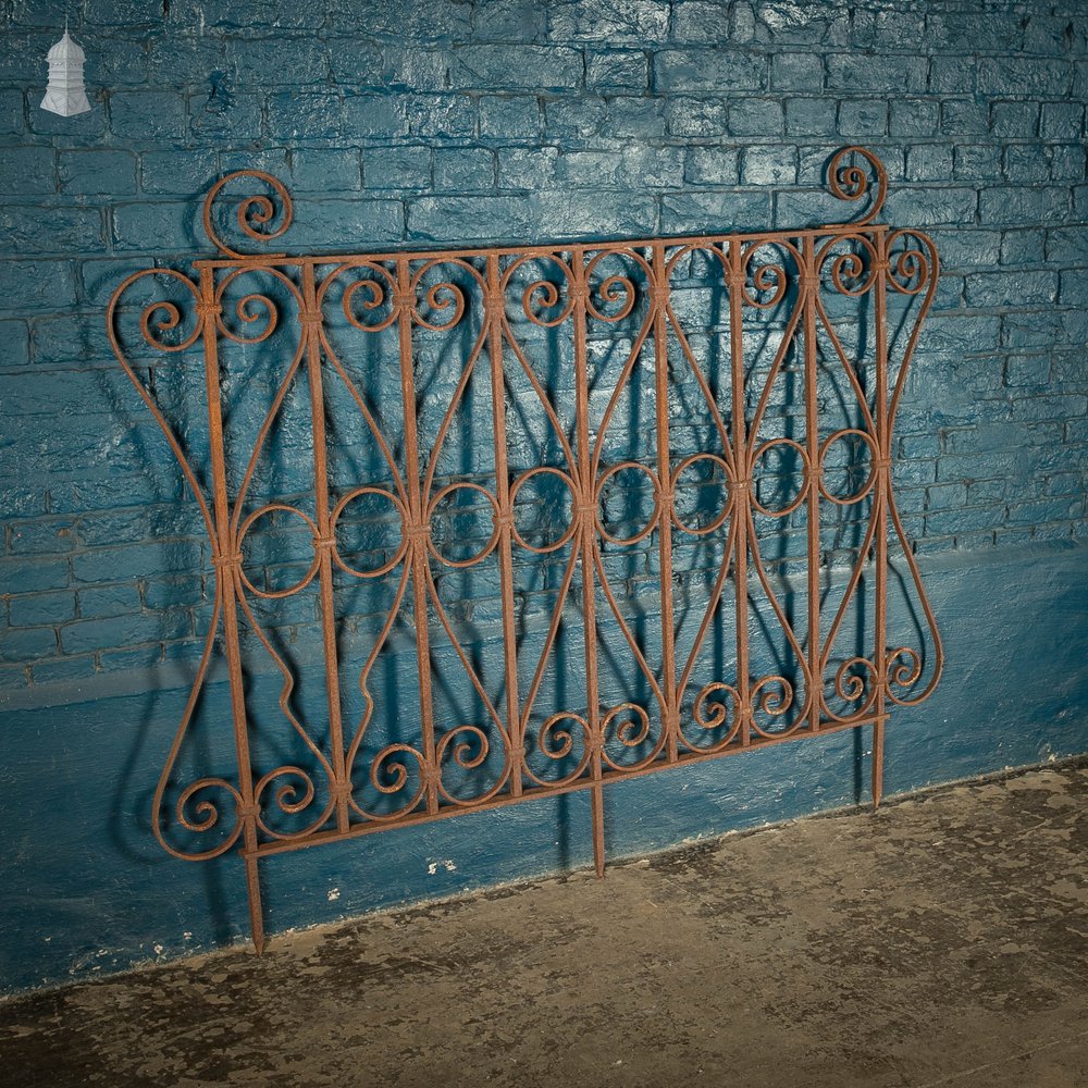 Wall Top Railing, Wrought Iron Scroll Design Panel