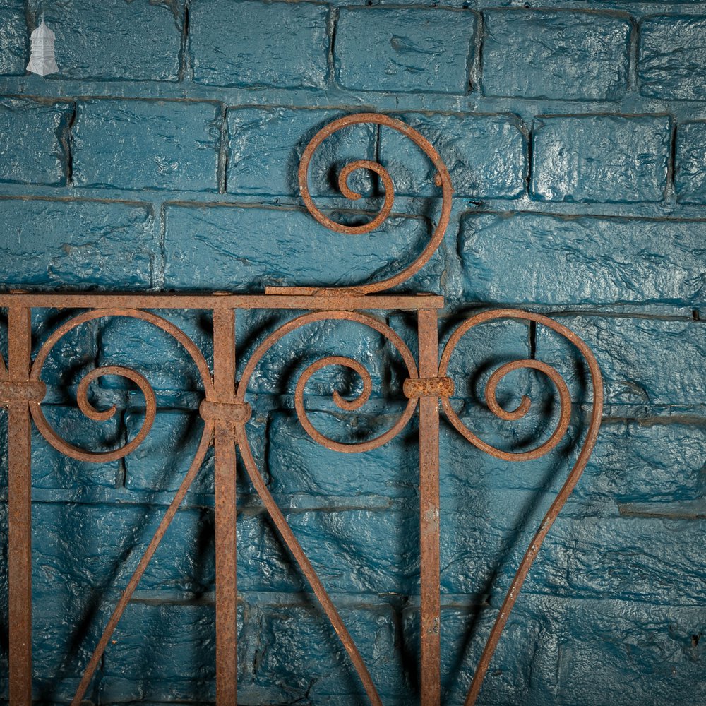 Wall Top Railing, Wrought Iron Scroll Design Panel