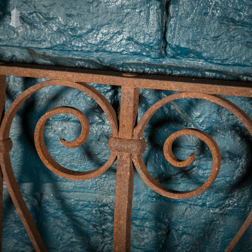 Wall Top Railing, Wrought Iron Scroll Design Panel