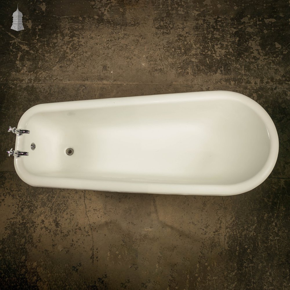 Roll Top Bath, 6.5ft Long Cast Iron, on Legs with Taps