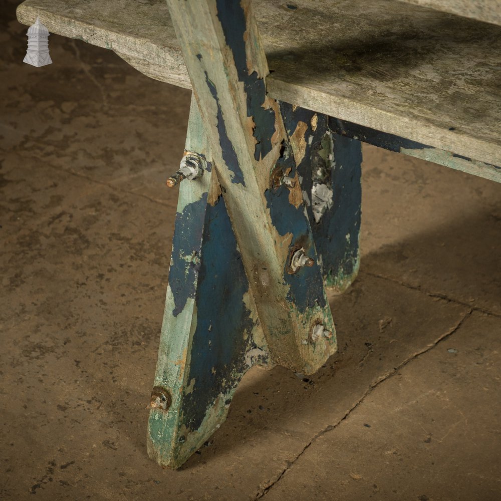 Teak Garden Bench, Early 20th C, Weathered