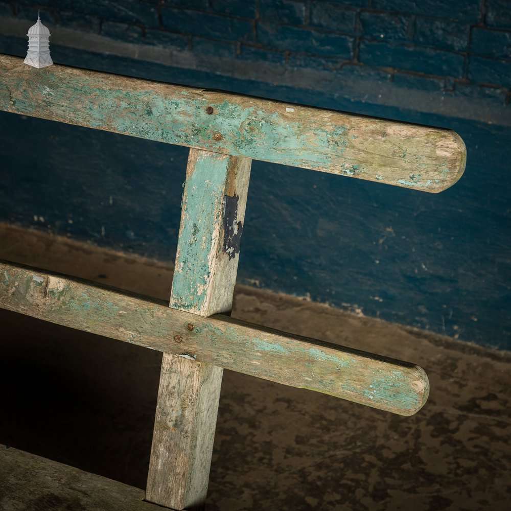 Teak Garden Bench, Early 20th C, Weathered