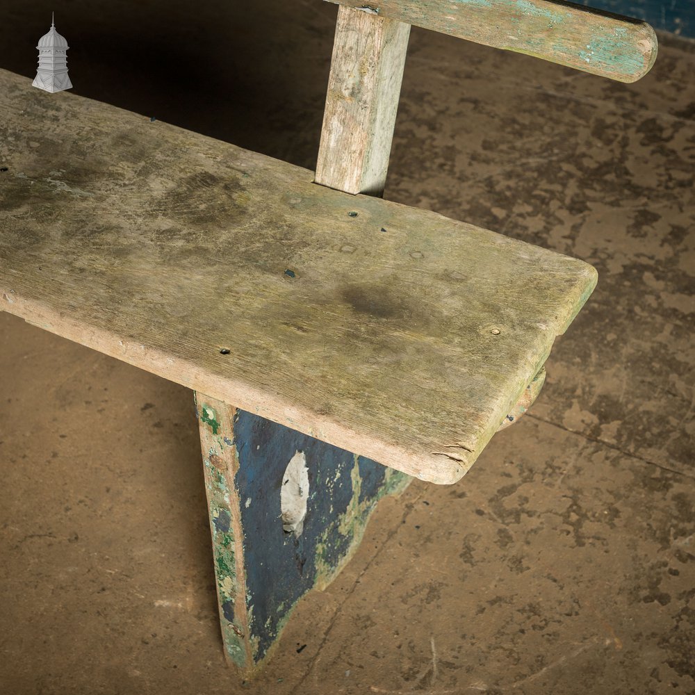Teak Garden Bench, Early 20th C, Weathered