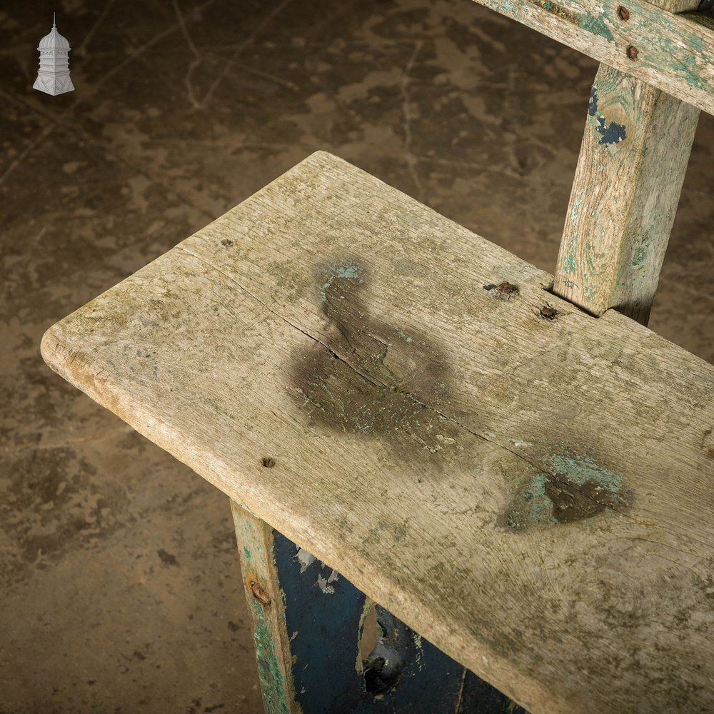 Teak Garden Bench, Early 20th C, Weathered