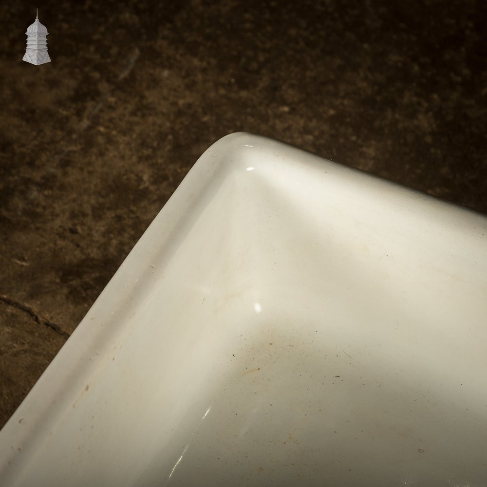 Shallow Trough Sink, Reclaimed  – White & Cane Glazed Stoneware