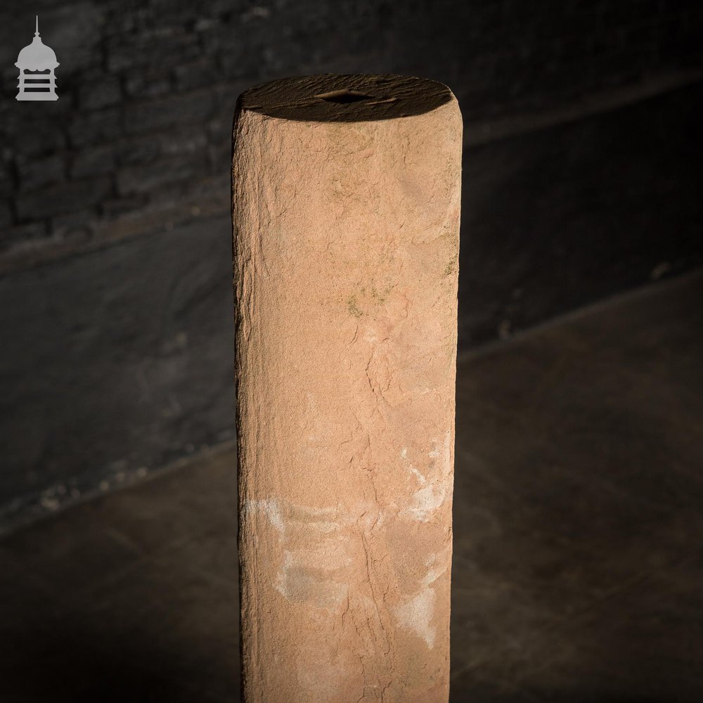 Batch of 9 19th C Cylindrical Sandstone Solid Pillars Columns