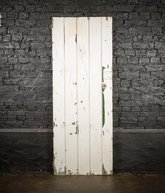 19th C White Painted Ledged and Braced Internal Cottage Door 
