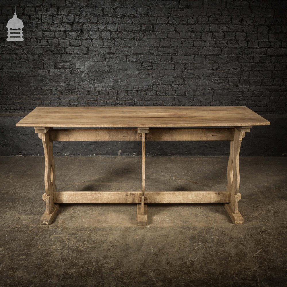 Vintage 4 Plank Iroko Dining Table With Weathered Finish