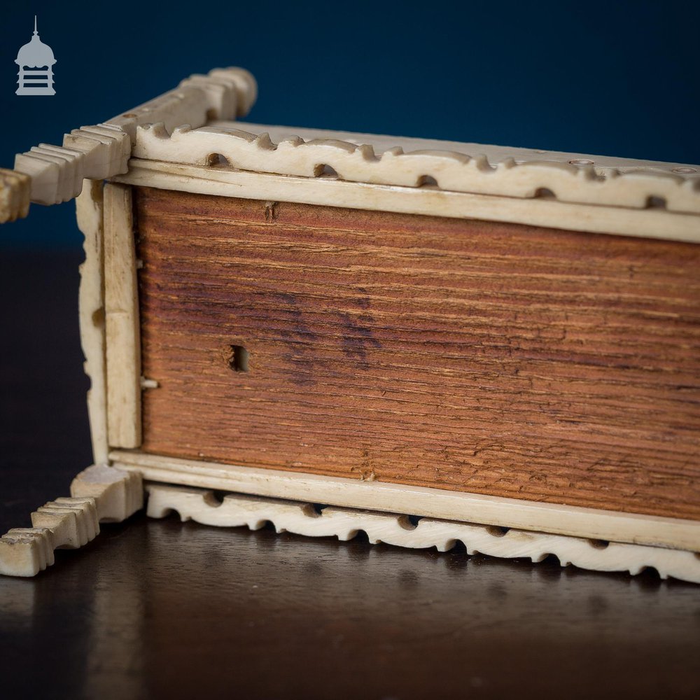 Napoleonic Prisoner of War Carved Bone Domino Set and Box Circa 1800