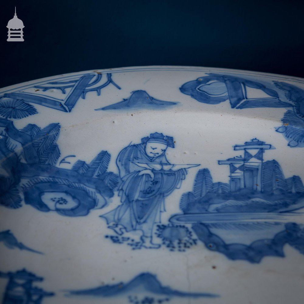 17th C Delft Blue and White Dish Bowl