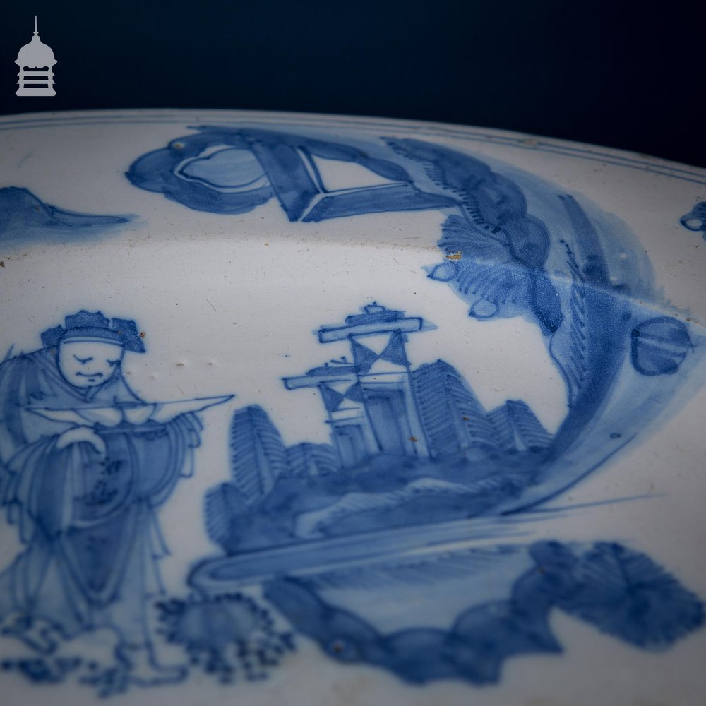 17th C Delft Blue and White Dish Bowl